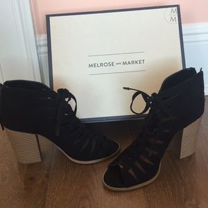 Nordstrom lace up booties wedge heel | size 7